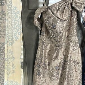 Rina diMontella Silver Embellished Gown